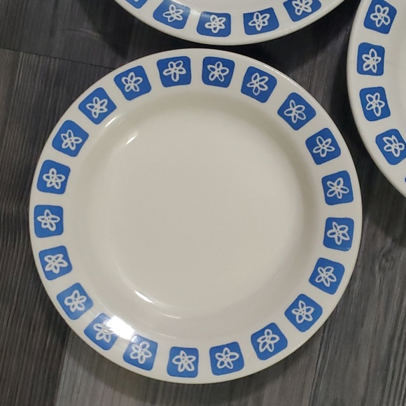 Mid century modern atomic blue flower made in Romania salad bowls set of 3 - Picture 3 of 9